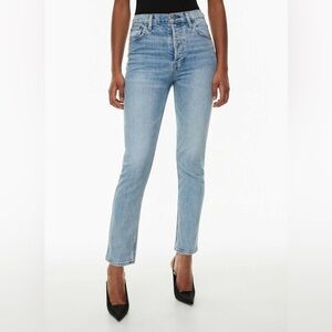 Aritzia Denim Forum The Yoko High Rise Slim Size 25 W 26” L Crop Light Wash Jean